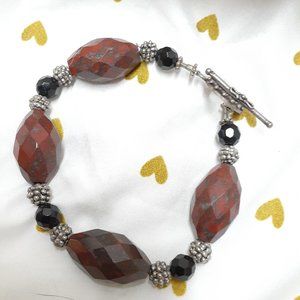 Brown and Black Natural Stone Bracelet